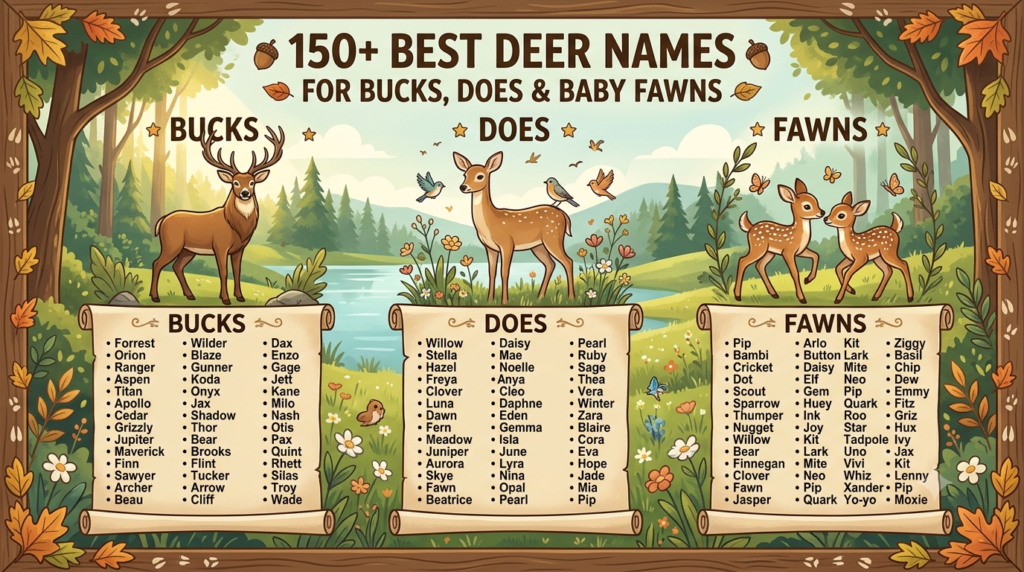 150+ Best Deer Names for Bucks, Does & Baby Fawns
