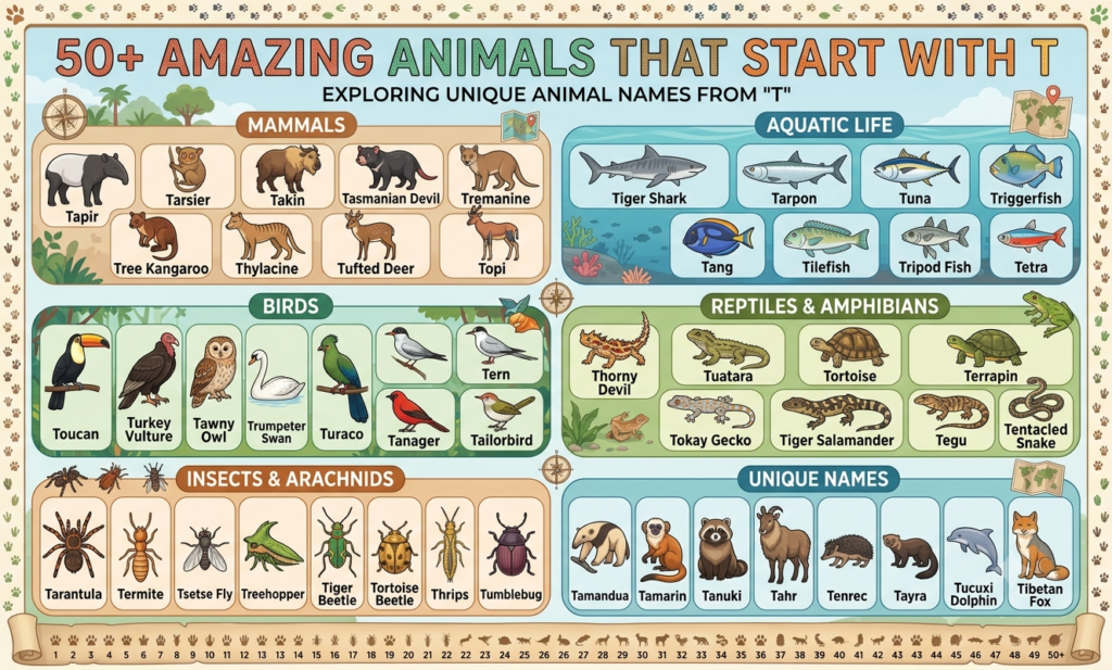 50+ Animals That Start With T | Unique Animal Names