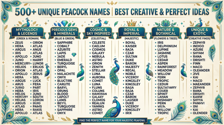 500+ Unique Peacock Names | Best Creative & Perfect Ideas