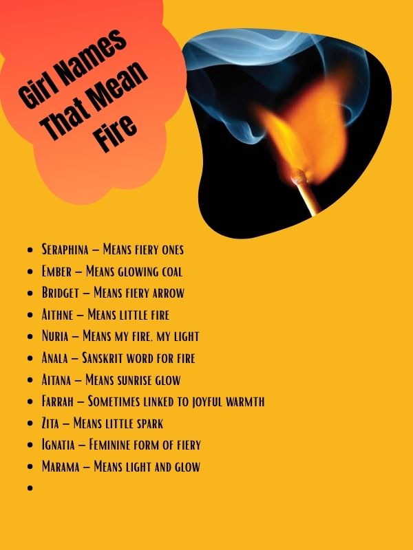 Girl Names That Mean Fire
