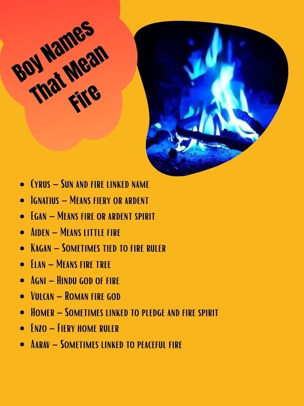 Boy Names That Mean Fire