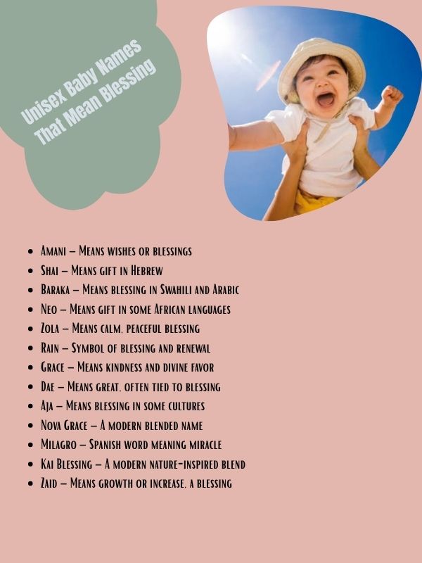 Unisex Baby Names That Mean Blessing