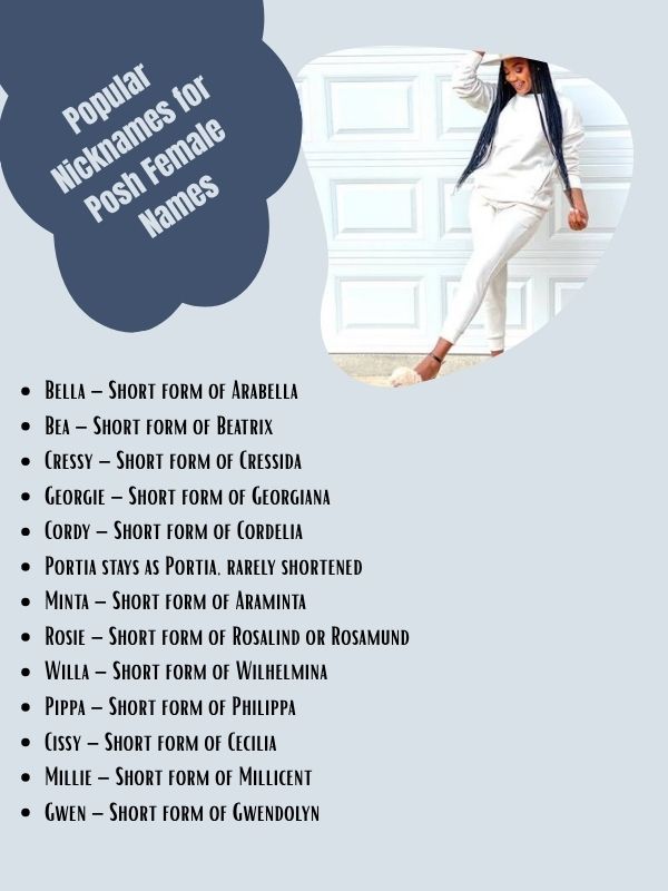 Popular Nicknames for Posh Female Names