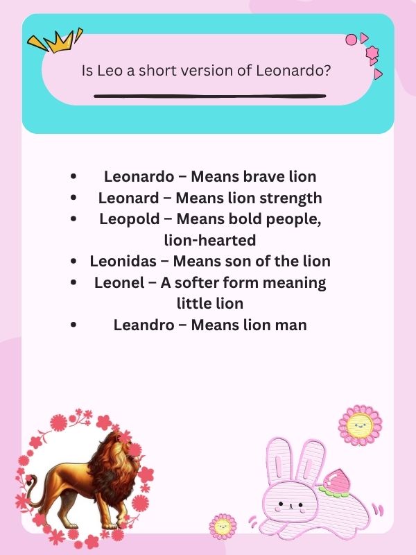 Is Leo a short version of Leonardo?