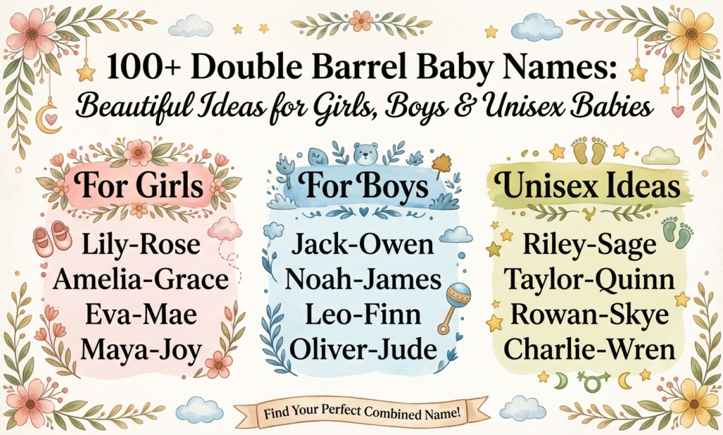 100+ Double Barrel Baby Names: Beautiful Ideas for Girls, Boys & Unisex Babies