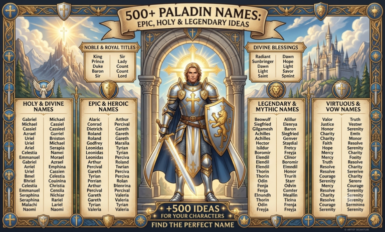 500+ Paladin Names: Epic, Holy & Legendary Ideas