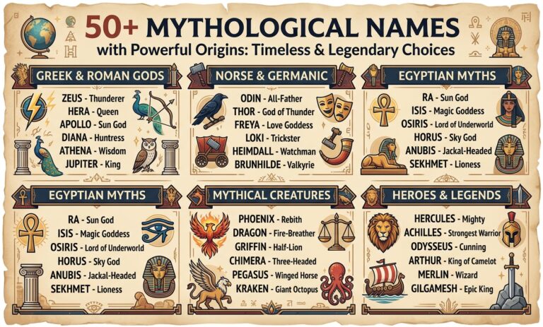 50+ Mythological Names with Powerful Origins: Timeless & Legendary Choices