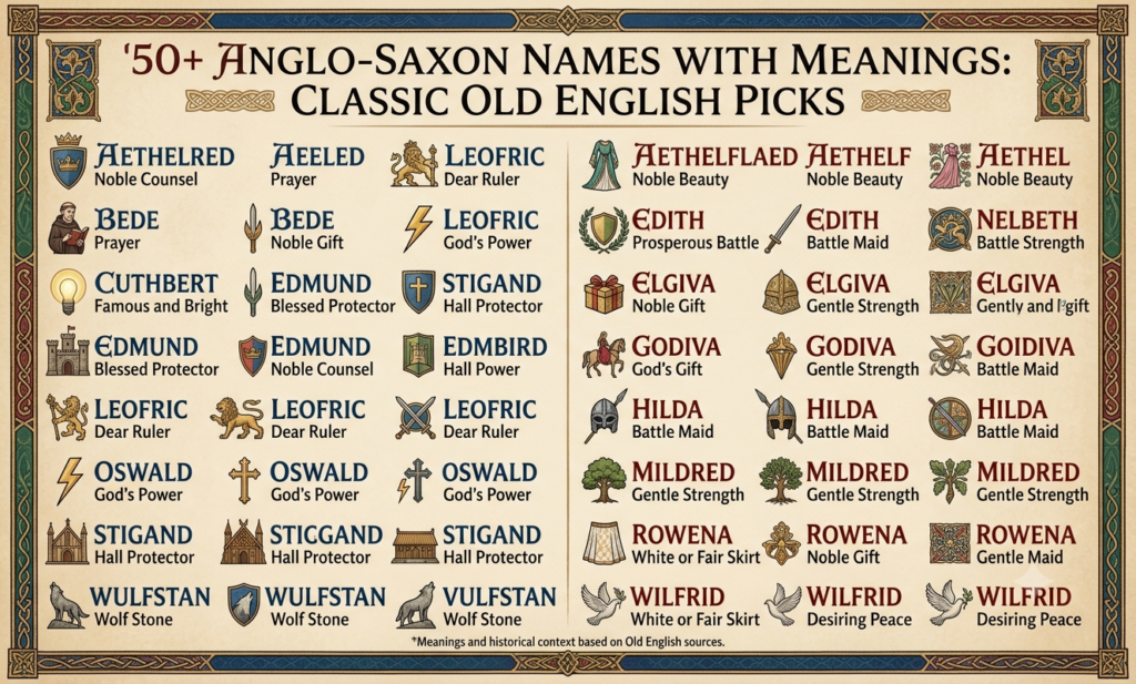 50+ Anglo-Saxon Names with Meanings: Classic Old English Picks