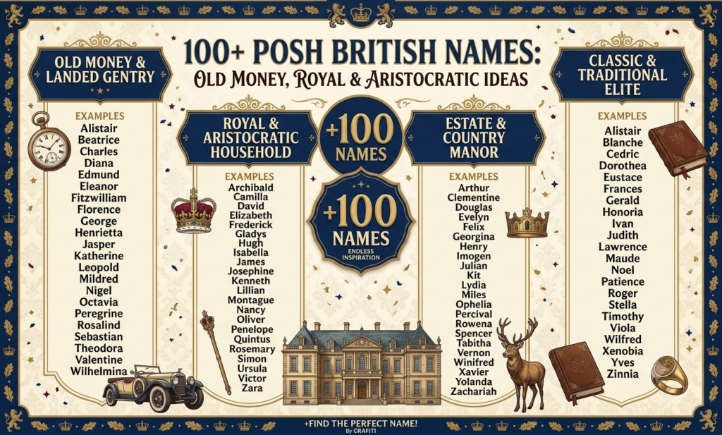 100+ Posh British Names: Old Money, Royal & Aristocratic Ideas
