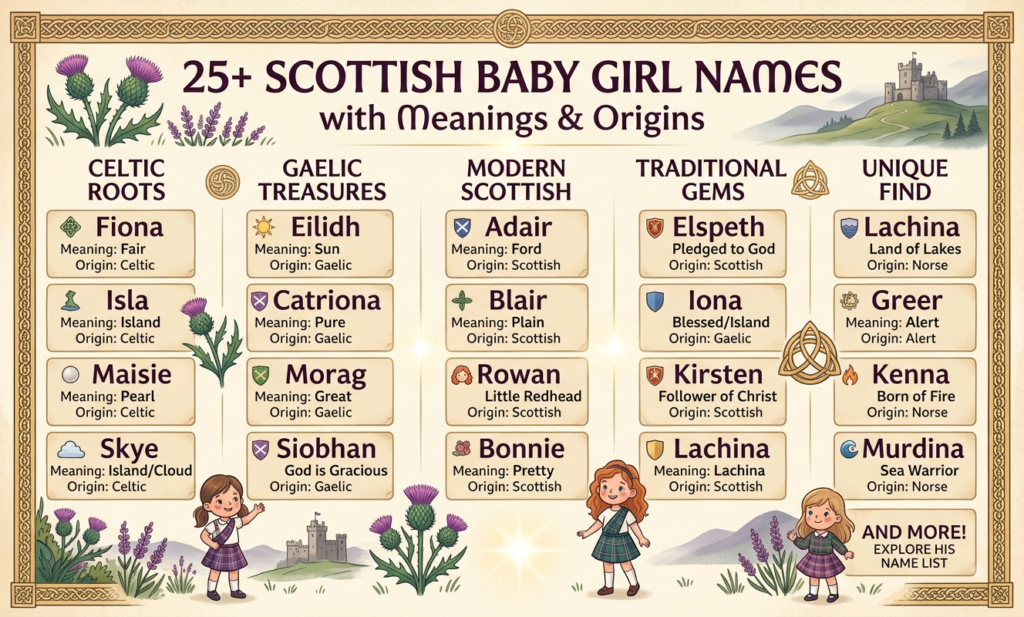 25+ Scottish Baby Girl Names with Meanings & Origins