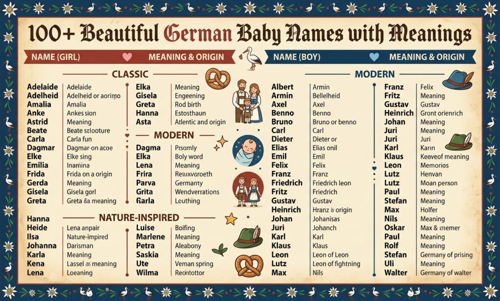 100+ Beautiful German Baby Names with Meanings