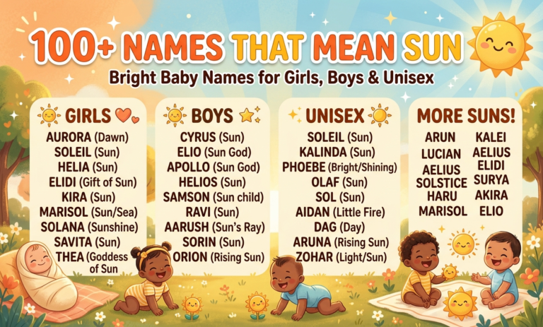 100+ Names That Mean Sun: Bright Baby Names for Girls, Boys & Unisex
