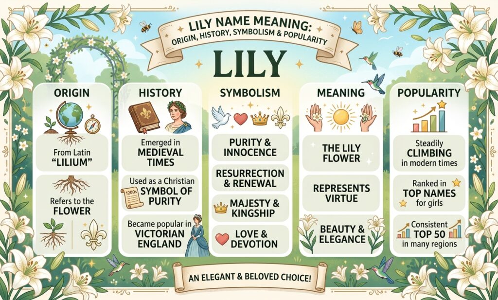 Lily Name Meaning: Origin, History, Symbolism & Popularity