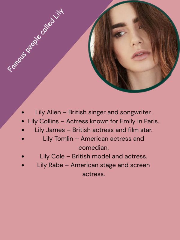 Famous people called Lily
