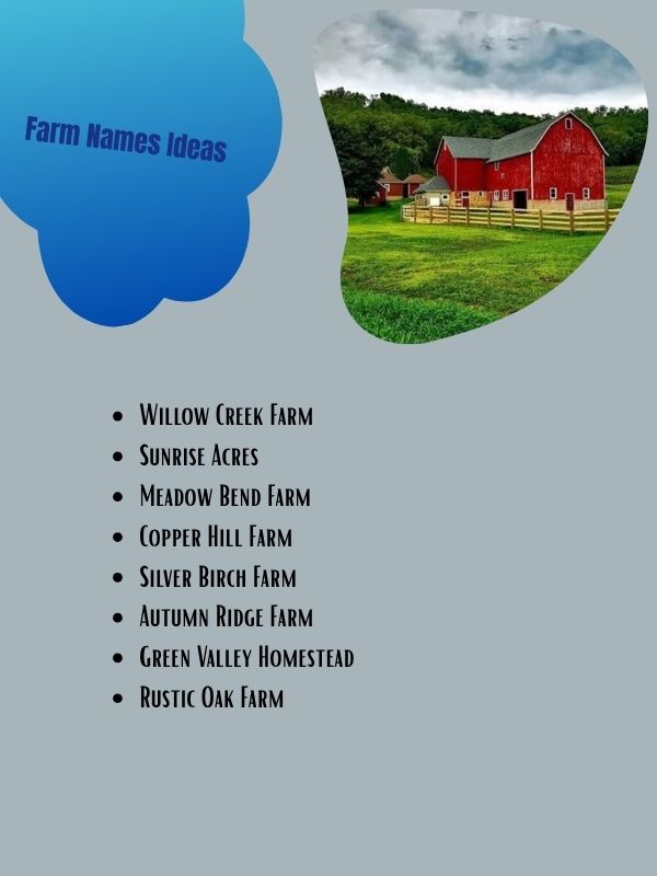 Farm Names Ideas
