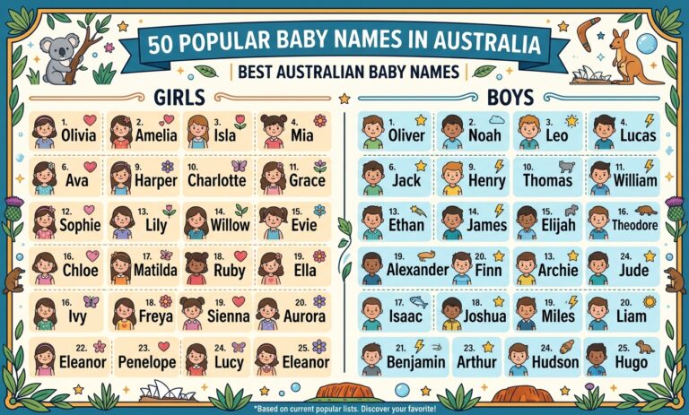 50 Popular Baby Names in Australia | Best Australian Baby Names