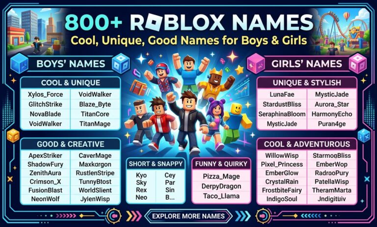 800+ Roblox Names | Cool, Unique, Good Names for Boys & Girls