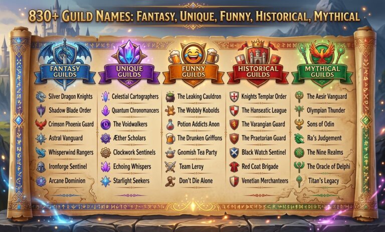 830+ Guild Names: Fantasy, Unique, Funny, Historical, Mythical