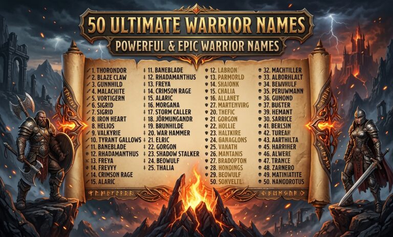50 Ultimate Warrior Names | Powerful & Epic Warrior Names