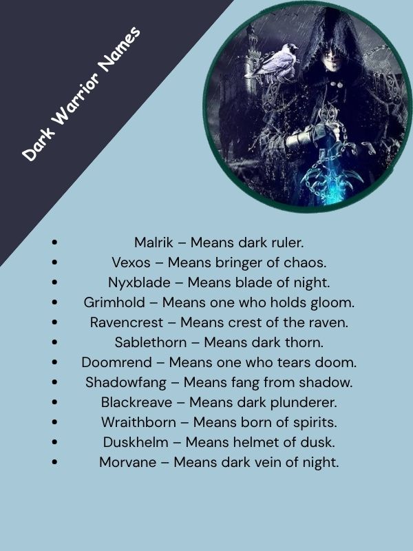 Dark Warrior Names