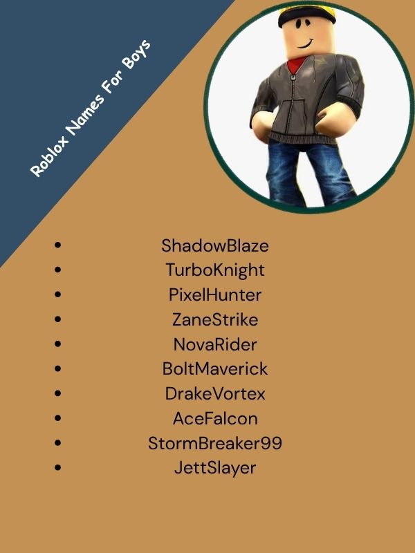 Roblox Names For Boys