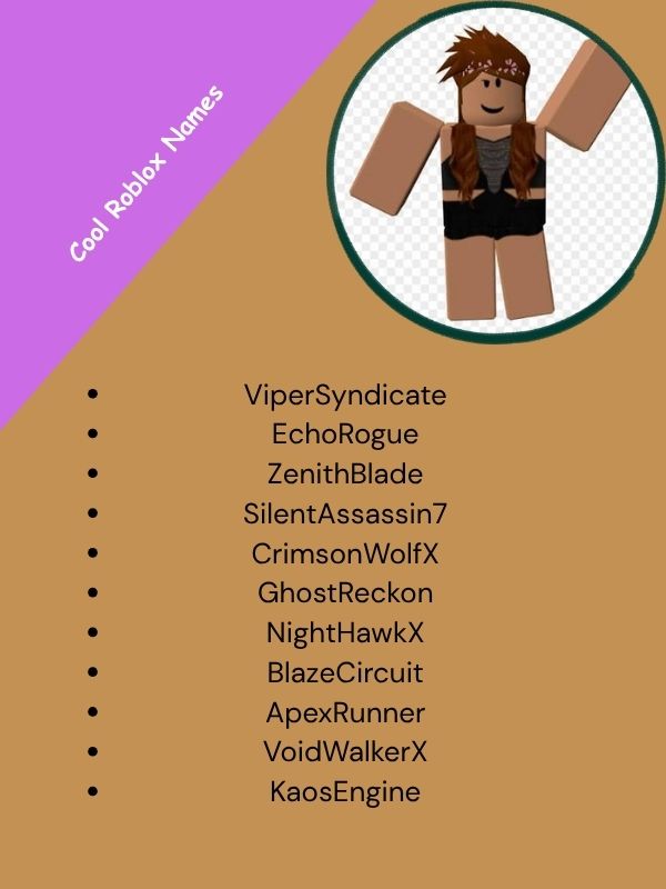 Cool Roblox Names